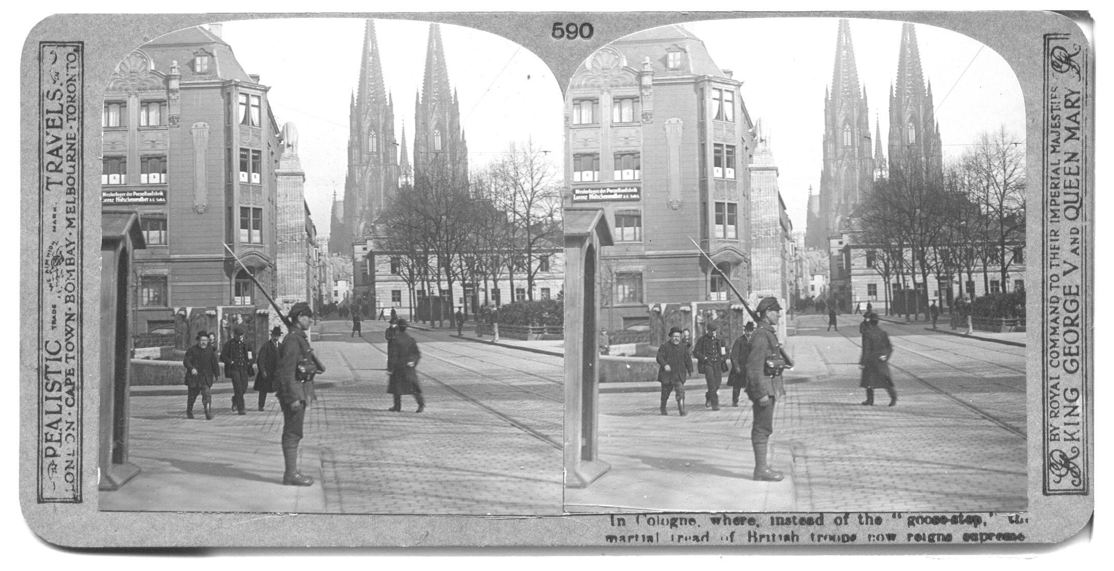 In Cologne, where, instead of the "goose-step," the martial tread of British troops now reigns supreme