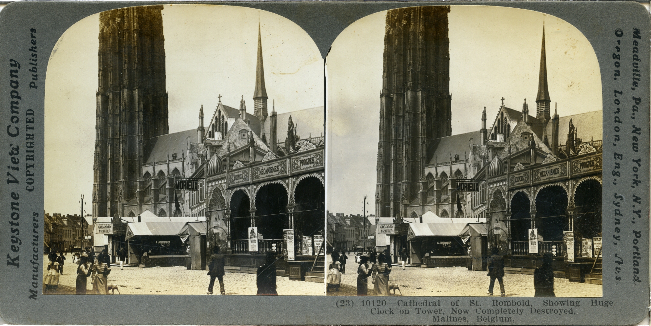 Cathedral of St. Rombold, Showing Huge Clock Tower, Now Completely Destroyed, Malines, Belgium