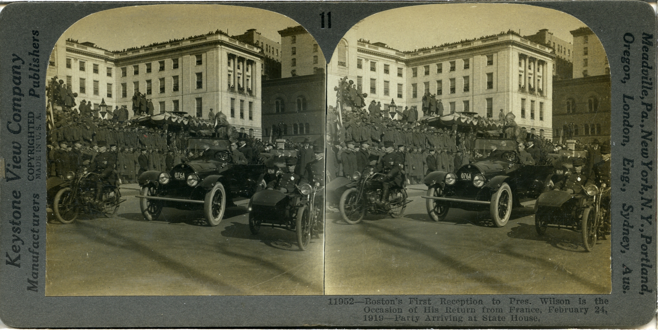 Boston's First Reception to Pres. Wilson is the Occasion of His Return from France, February 24, 1919
