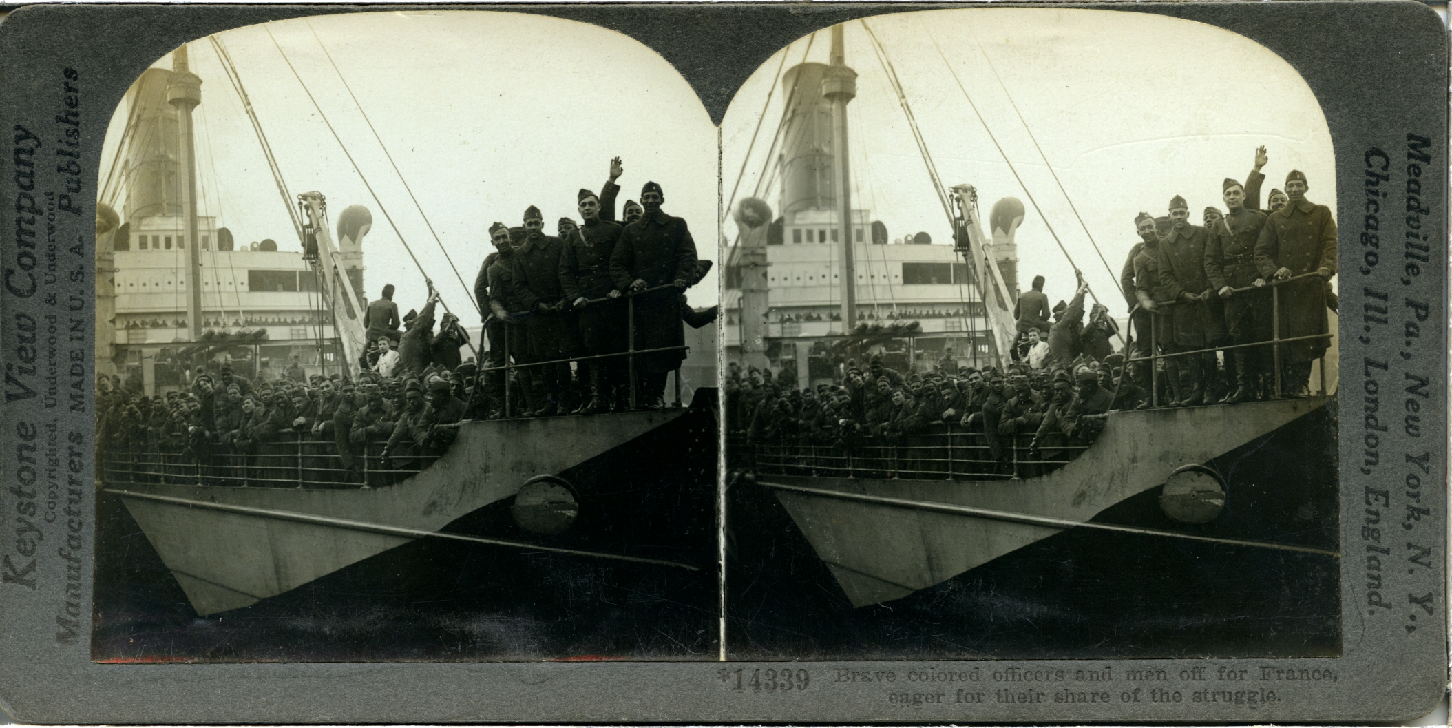 Brave colored officers and men off for France, eager for their share of the struggle