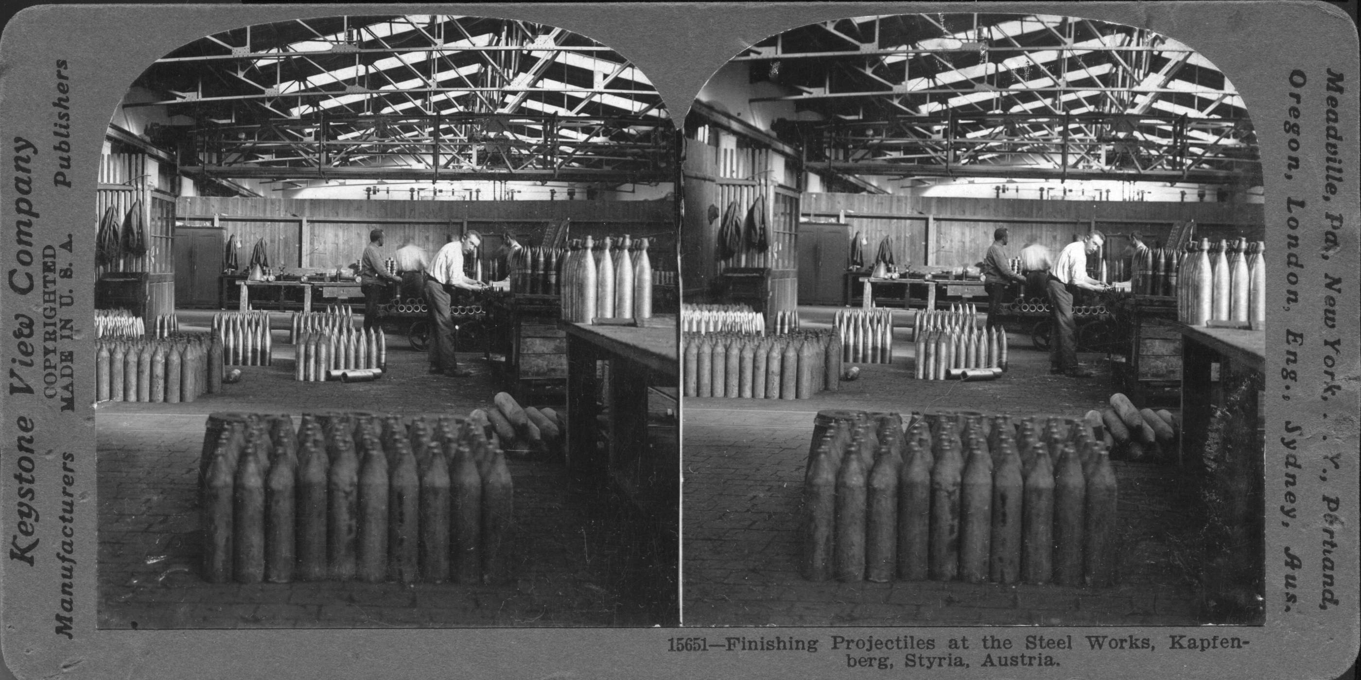Finishing Projectiles at the Steel Works, Kapfenberg, Styria, Austria