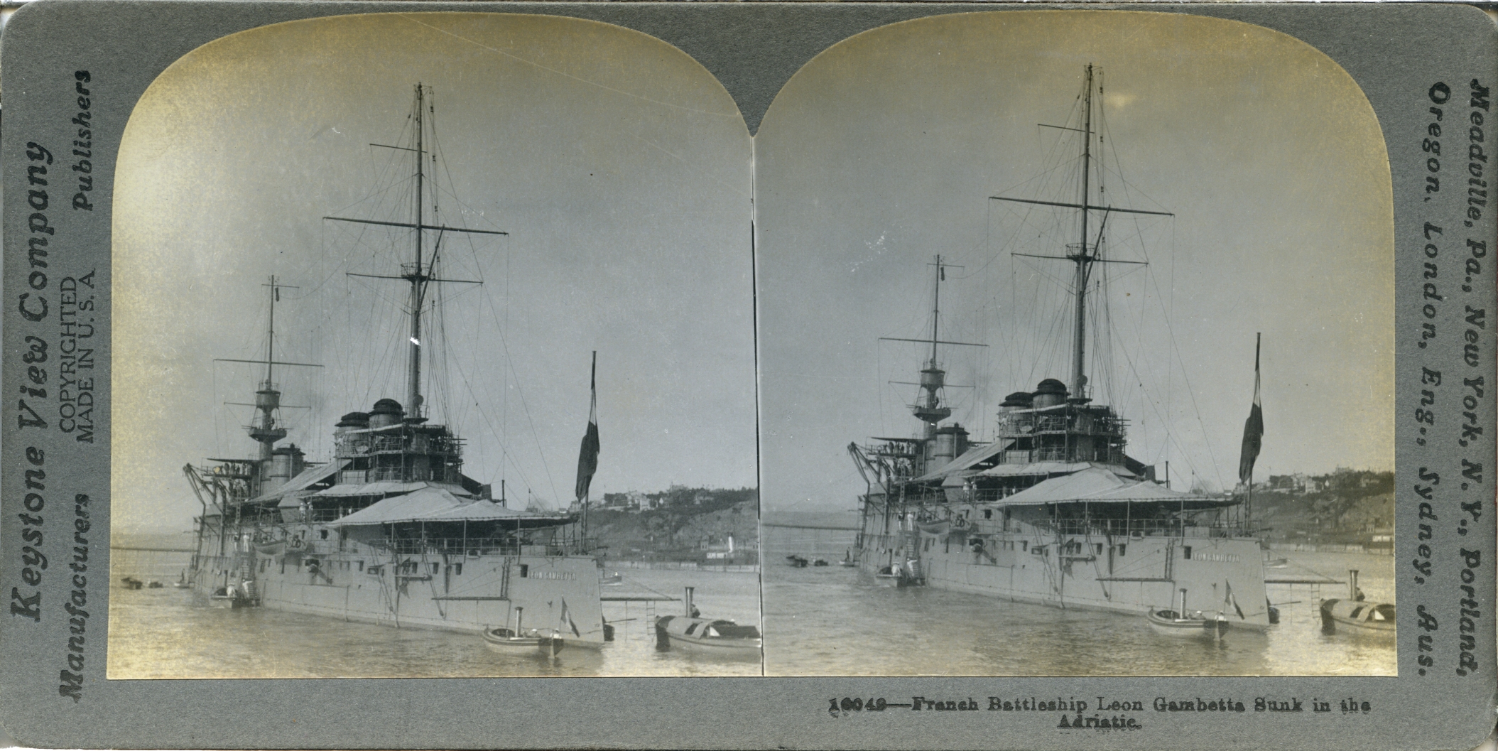 French Battleship Leon Gambetta Sunk in the Adriatic