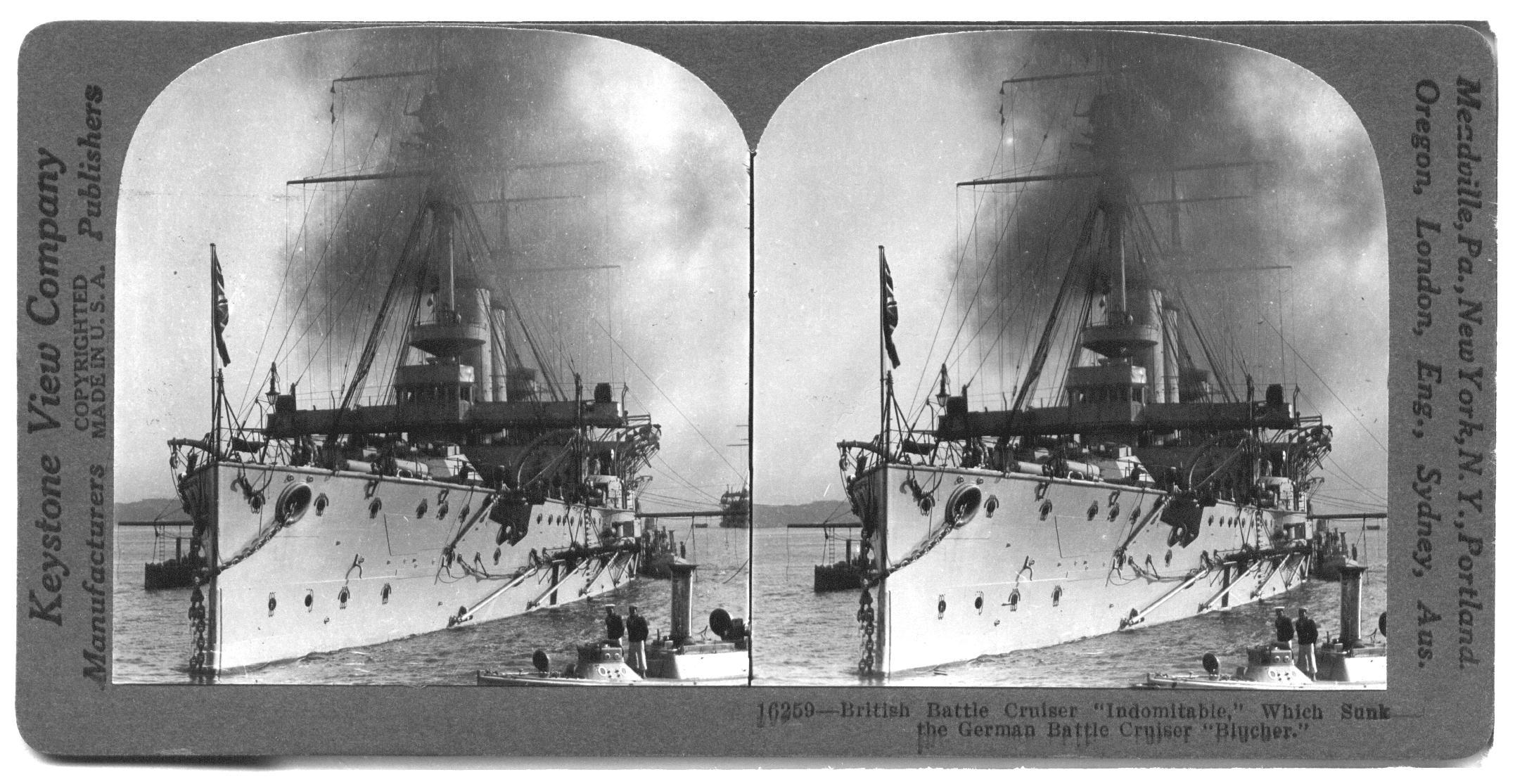 British Battle Cruiser "Indomitable," Which Sunk the German Battle Cruiser Bluecher
