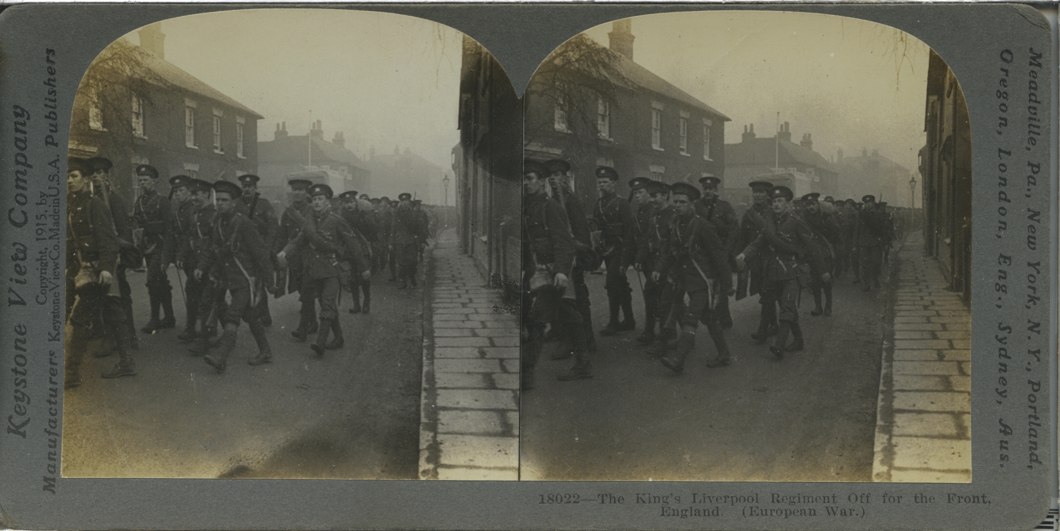 The King's Liverpool Regiment Off for the Front, England. (European War.)