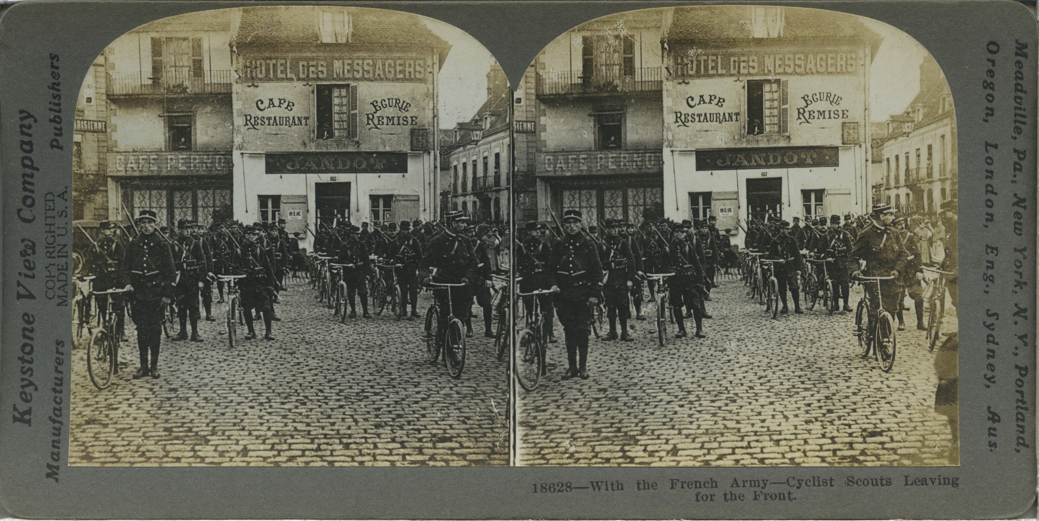 With the French Army - Cyclist Scouts Leaving for the Front