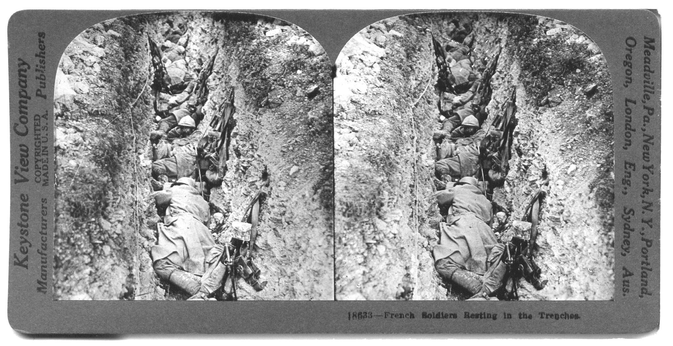 French Soldiers Resting In The Trenches