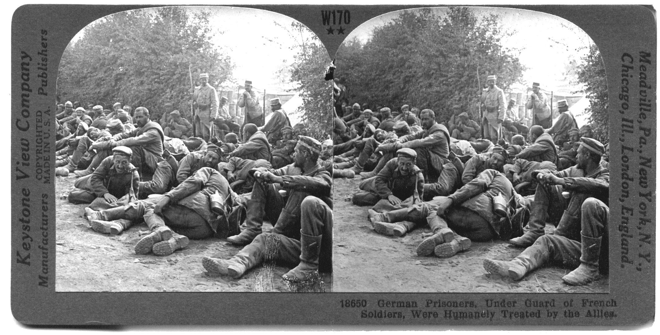 German Prisoners, Under Guard of French Soldiers, Were Humanely Treated by the Allies