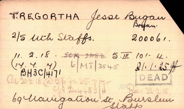 Jesse Tregortha 'Other Ranks Survived' Card