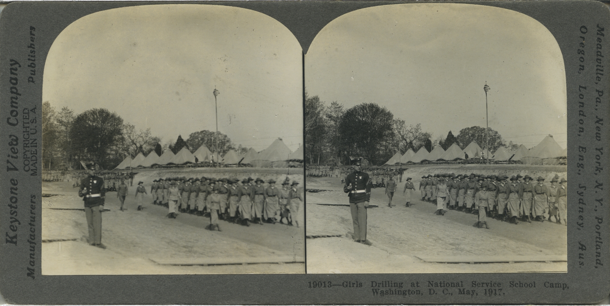 Girls Drilling at National Service School Camp, Washington, D. C., May, 1917