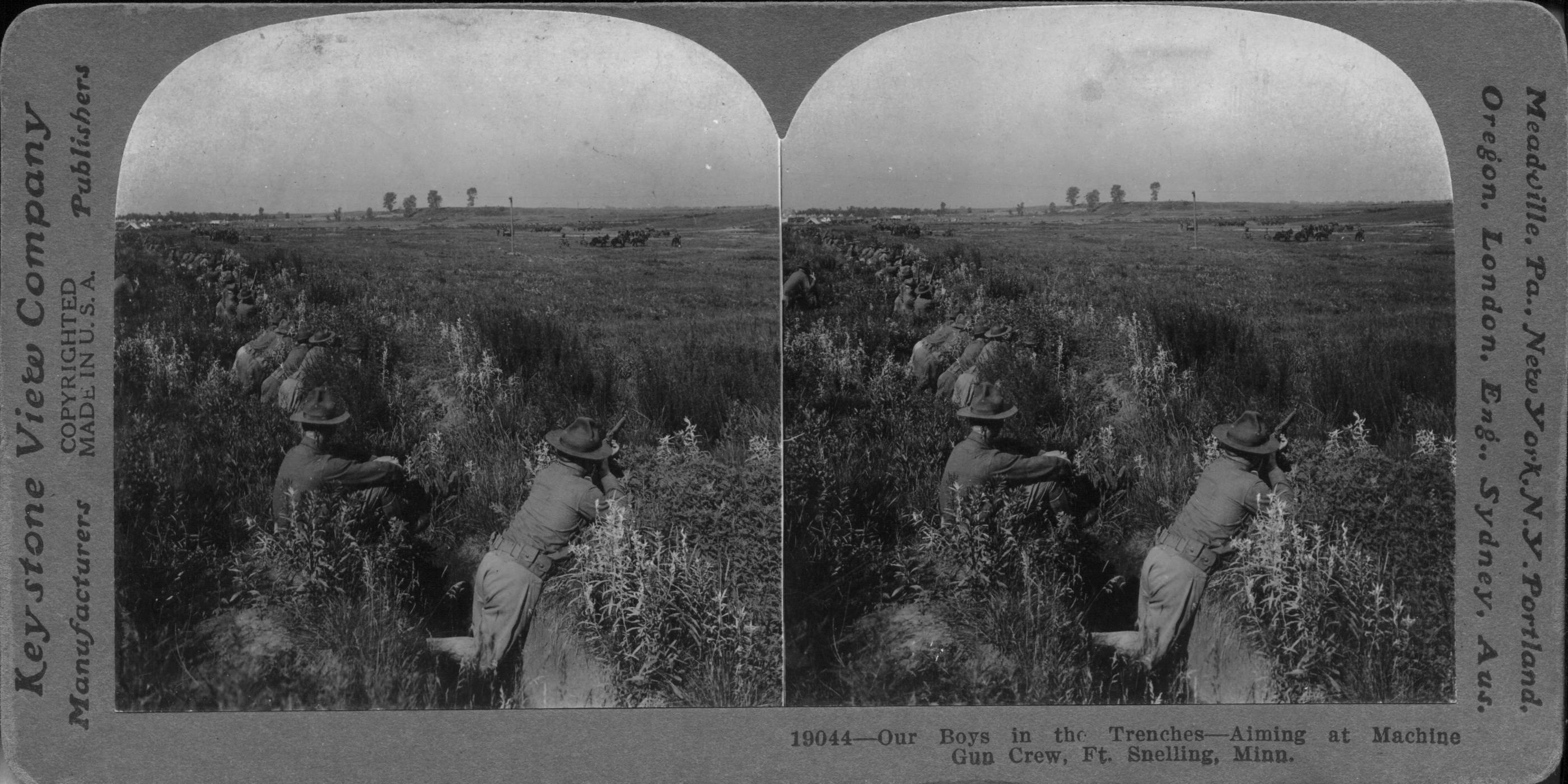 Our Boys in the Trenches - Aiming at Machine Gun Crew, Ft. Snelling, Minnesota