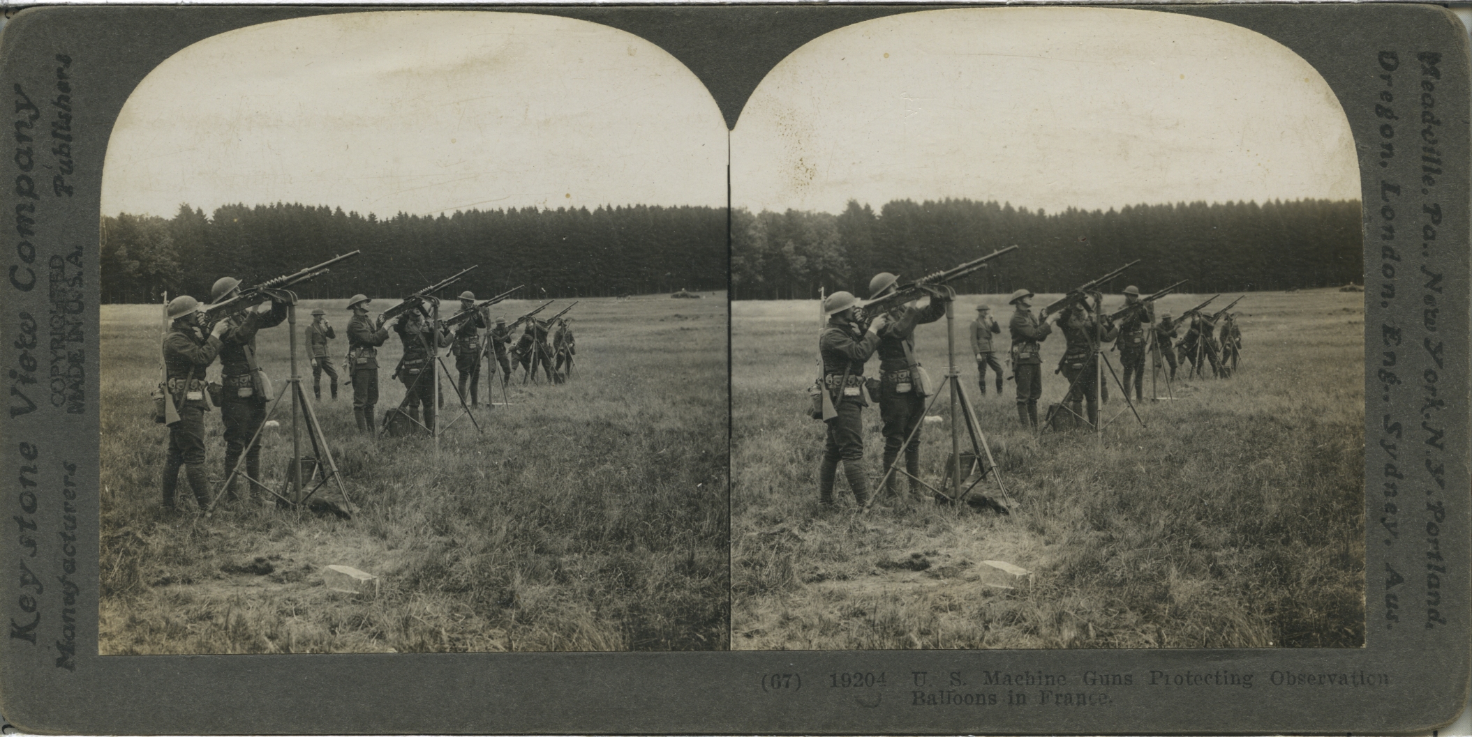 U.S. Machine Guns Protecting Observation Balloons in France