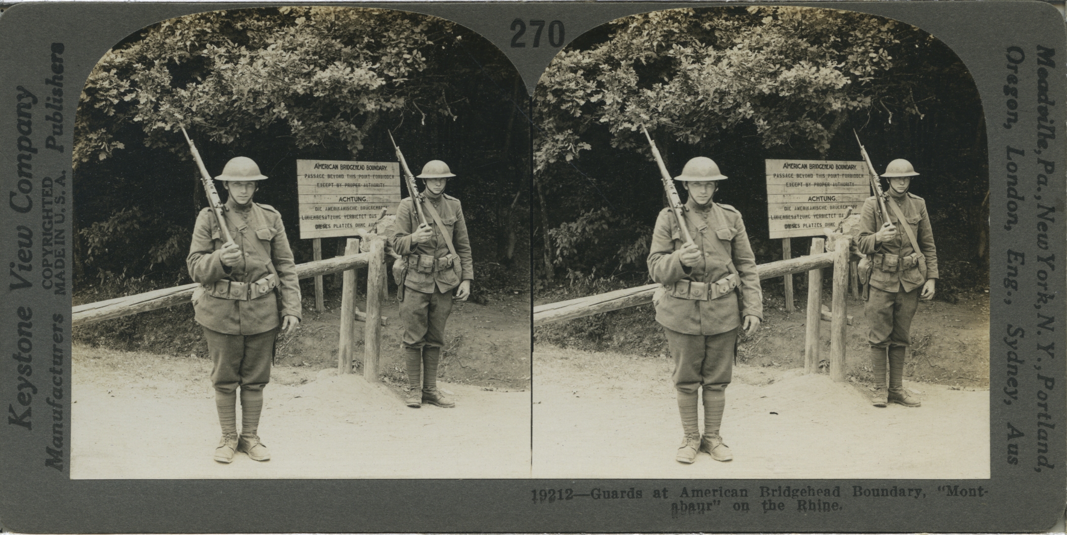 Guards at American Bridgehead Boundary, Montabaur, East of the Rhine