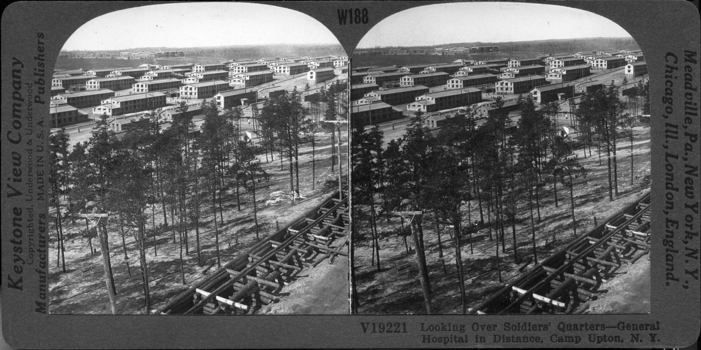 Looking Over Soldier's Quarters--General Hospital in Distance. Camp Upton, N.Y.
