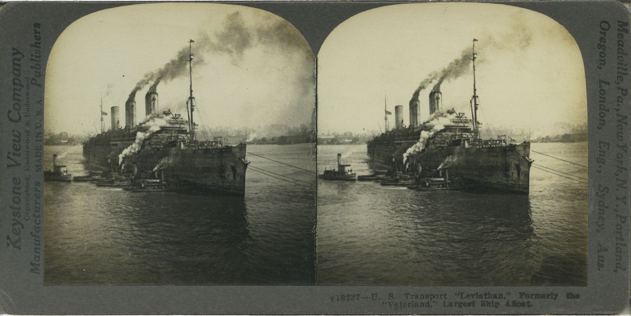 U.S. Transport "Leviathan," Formerly the "Vaterland." Largest Ship Afloat