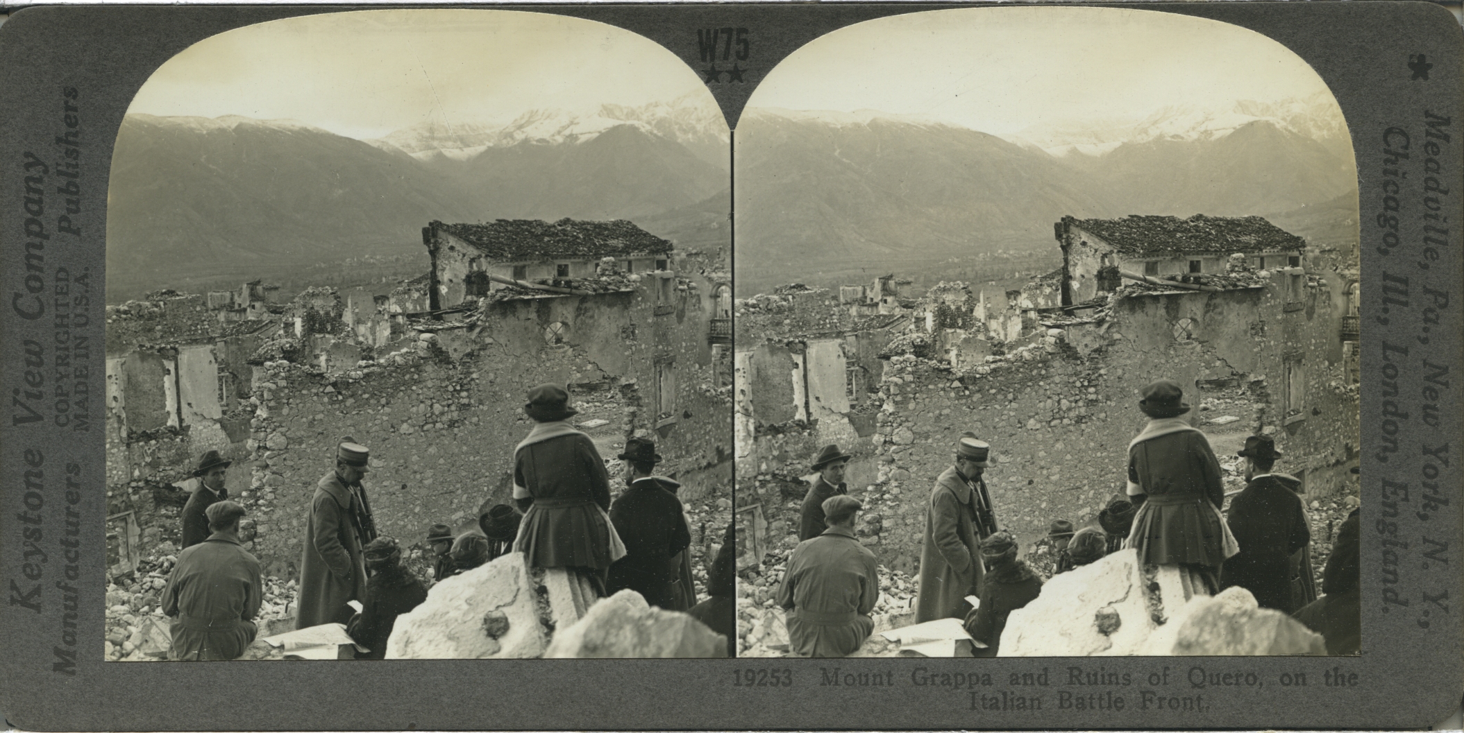 Mount Grappa and Ruins of Quero, on the Italian Battle Front