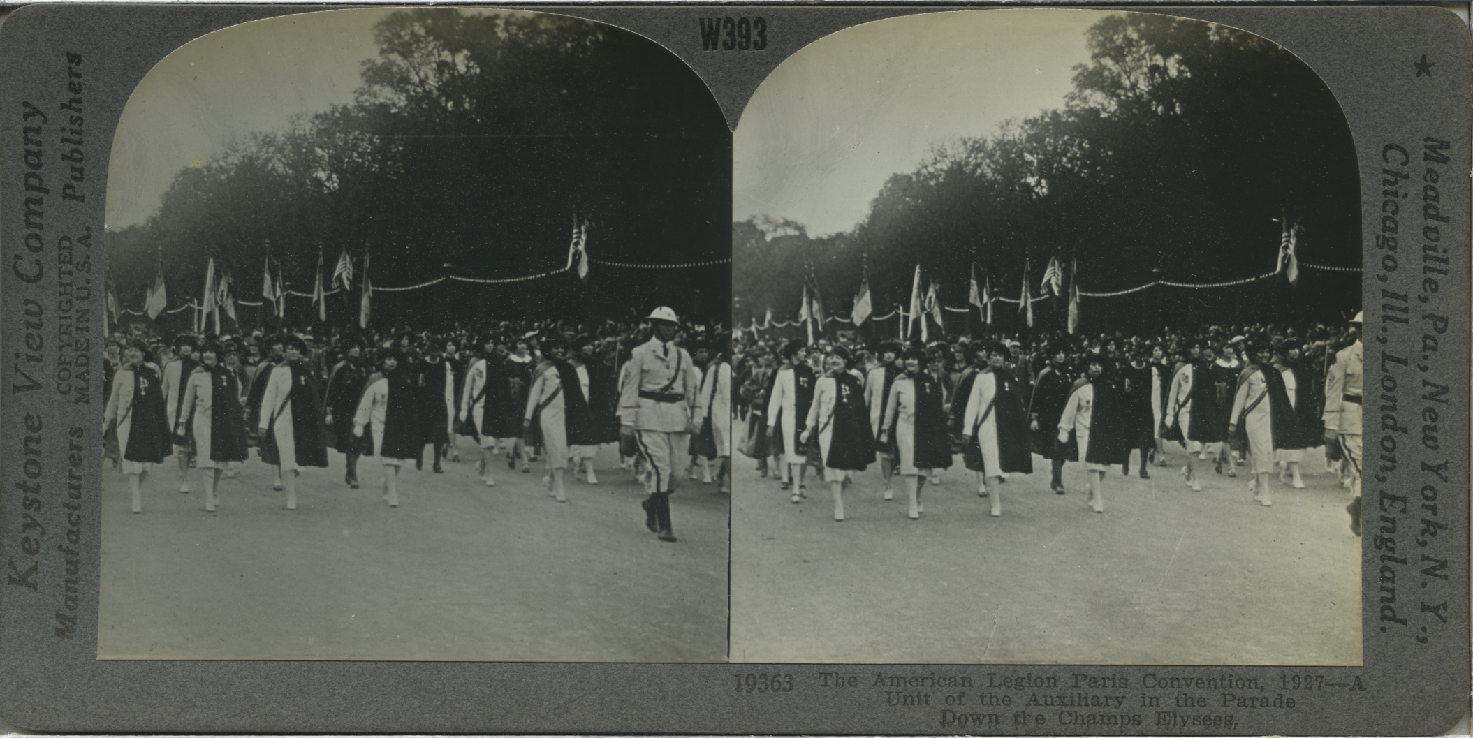 The American Legion Paris Convention, 1927--A Unit of the Auxiliary in the Parade Down the Champs Elysees