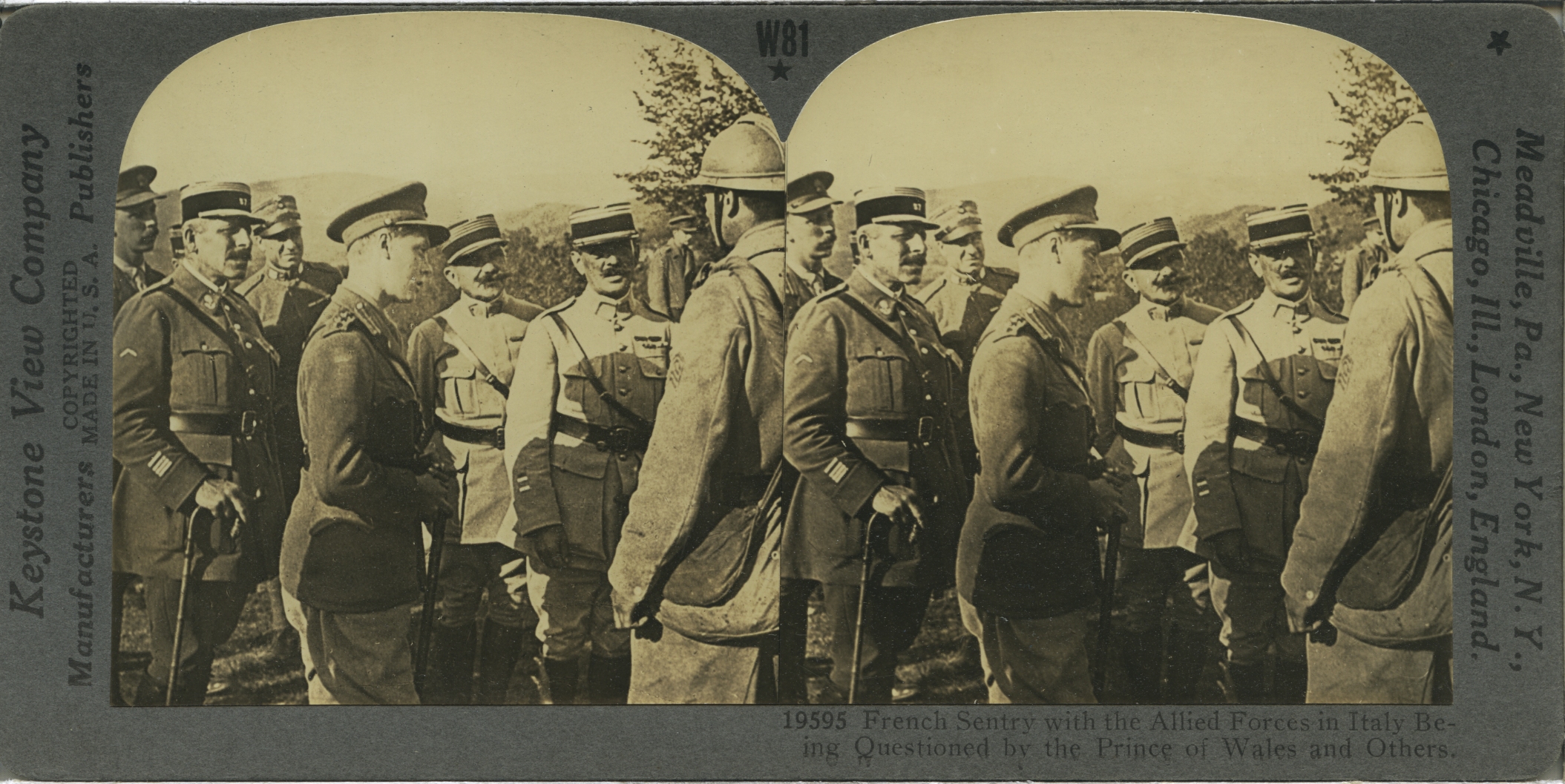 French Sentry with the Allied Forces in Italy Being Questioned by the Prince of Wales and Others