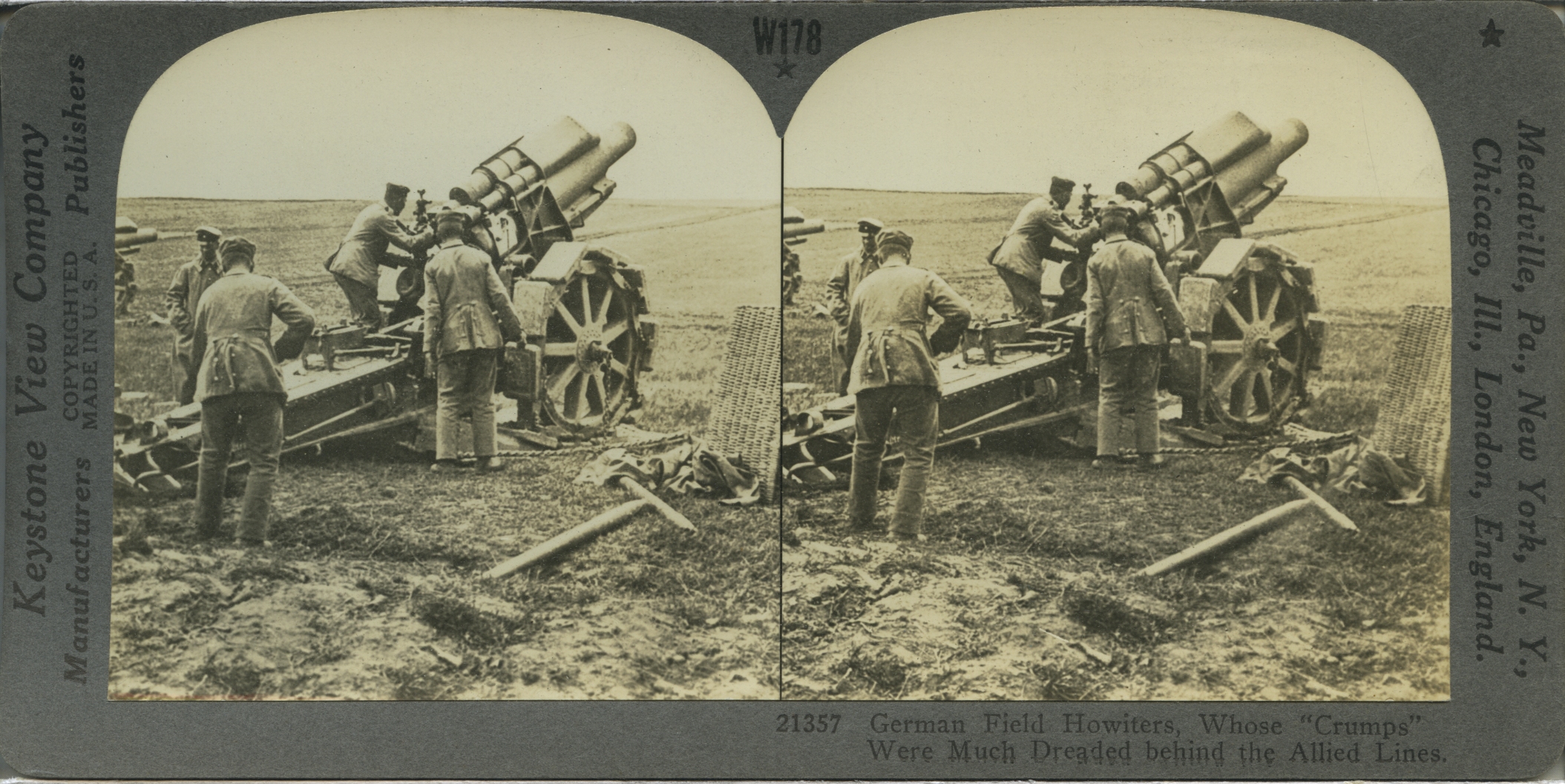 German Field Howitzers, Whose "Crumps" Were Much Dreaded behind the Allied Lines