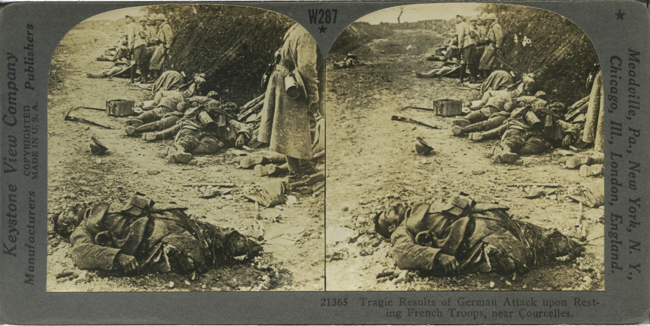 Tragic Results of German Attack upon Resting French Troops, near Courcelles