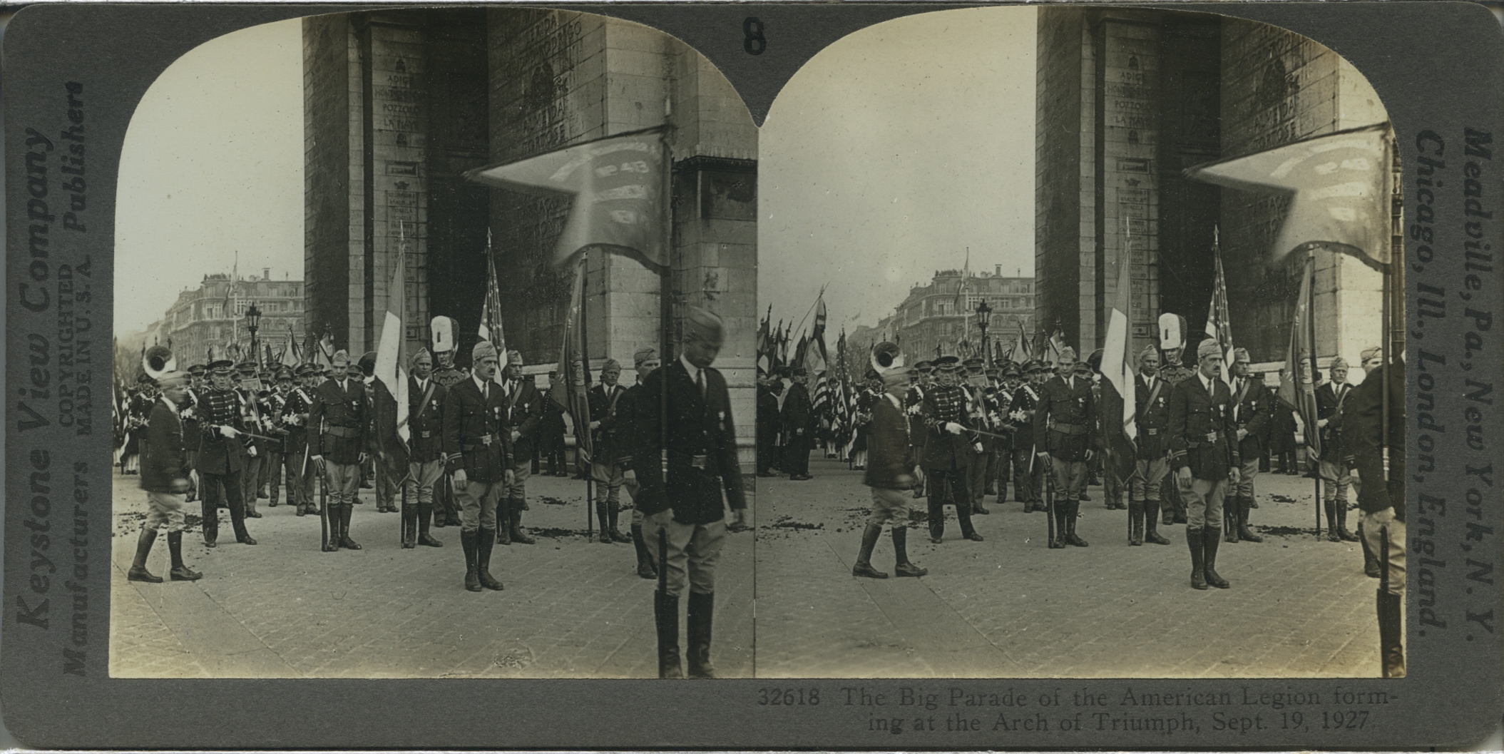 The Big Parade of the American Legion forming at the Arch of Triumph, Sept. 19, 1927.