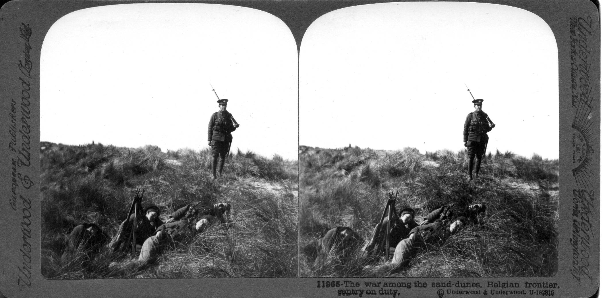 The war among the sand dunes, Belgian frontier, sentry on duty