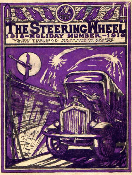 Cover page for MTC's "The Steering Wheel" newsletter from December 1918