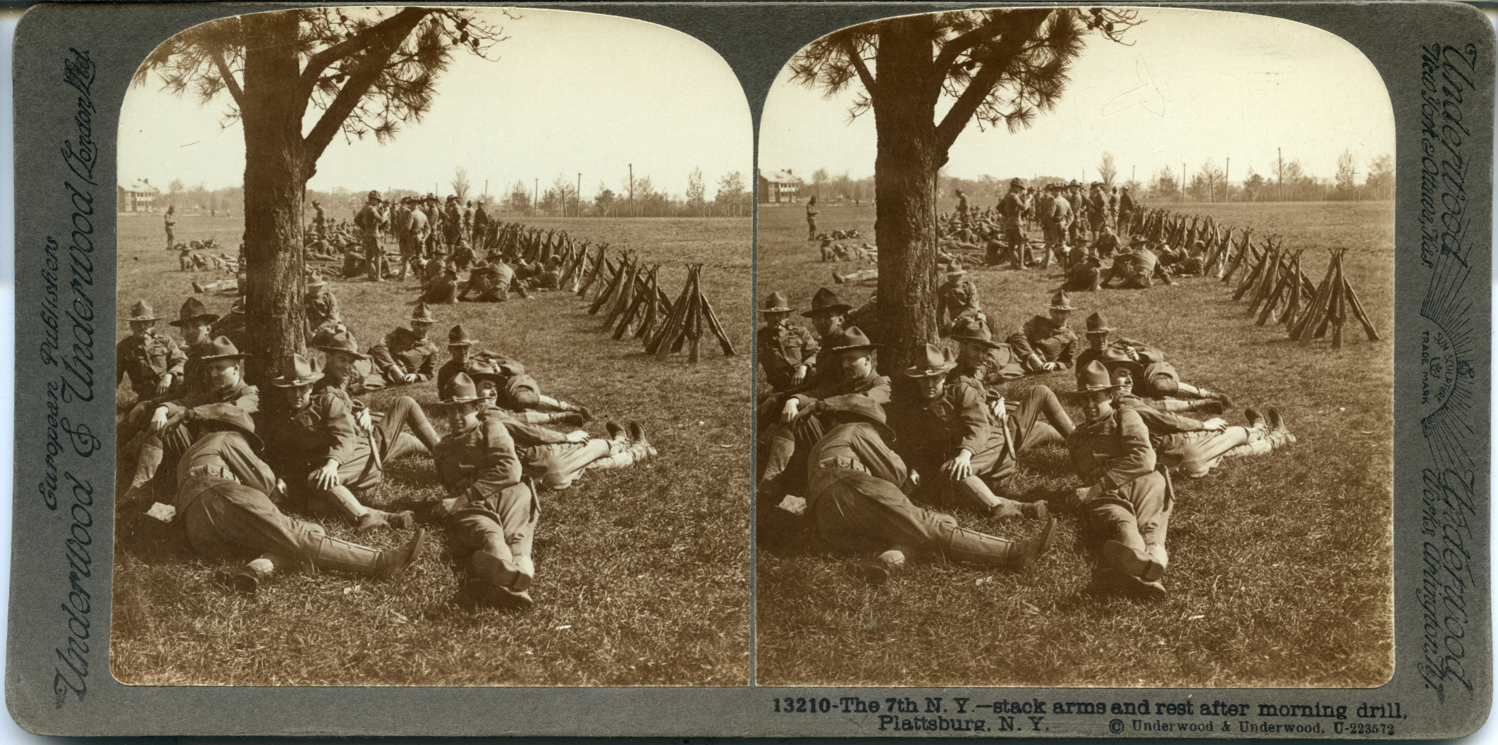 The 7th New York - stack arms and rest after morning drill, Plattsburg, N.Y.