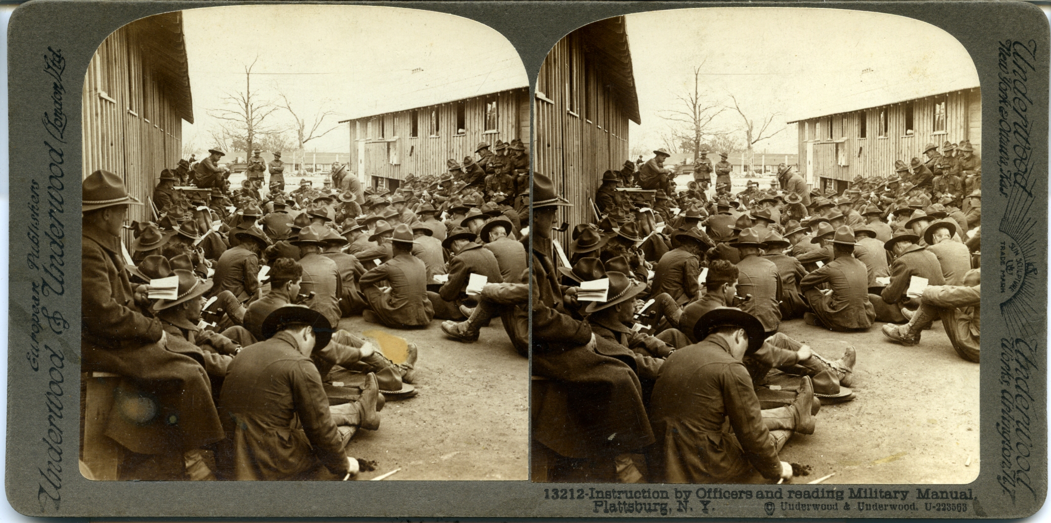 Instruction by officers and reading Military Manual, Plattsburg, N.Y.