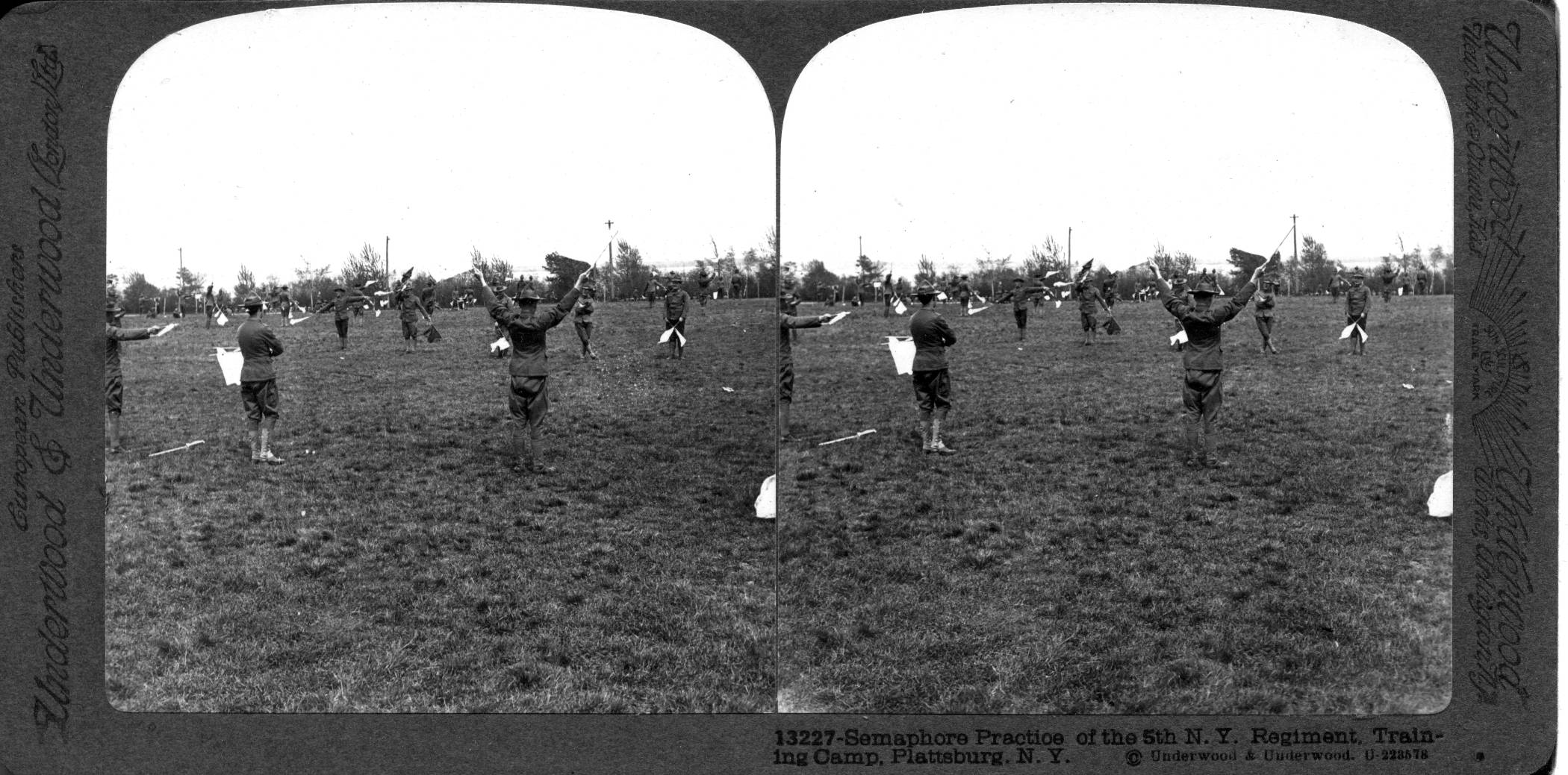 Semaphore Practice of the 5th N.Y. Regiment, Training Camp, Plattsburg, N.Y.