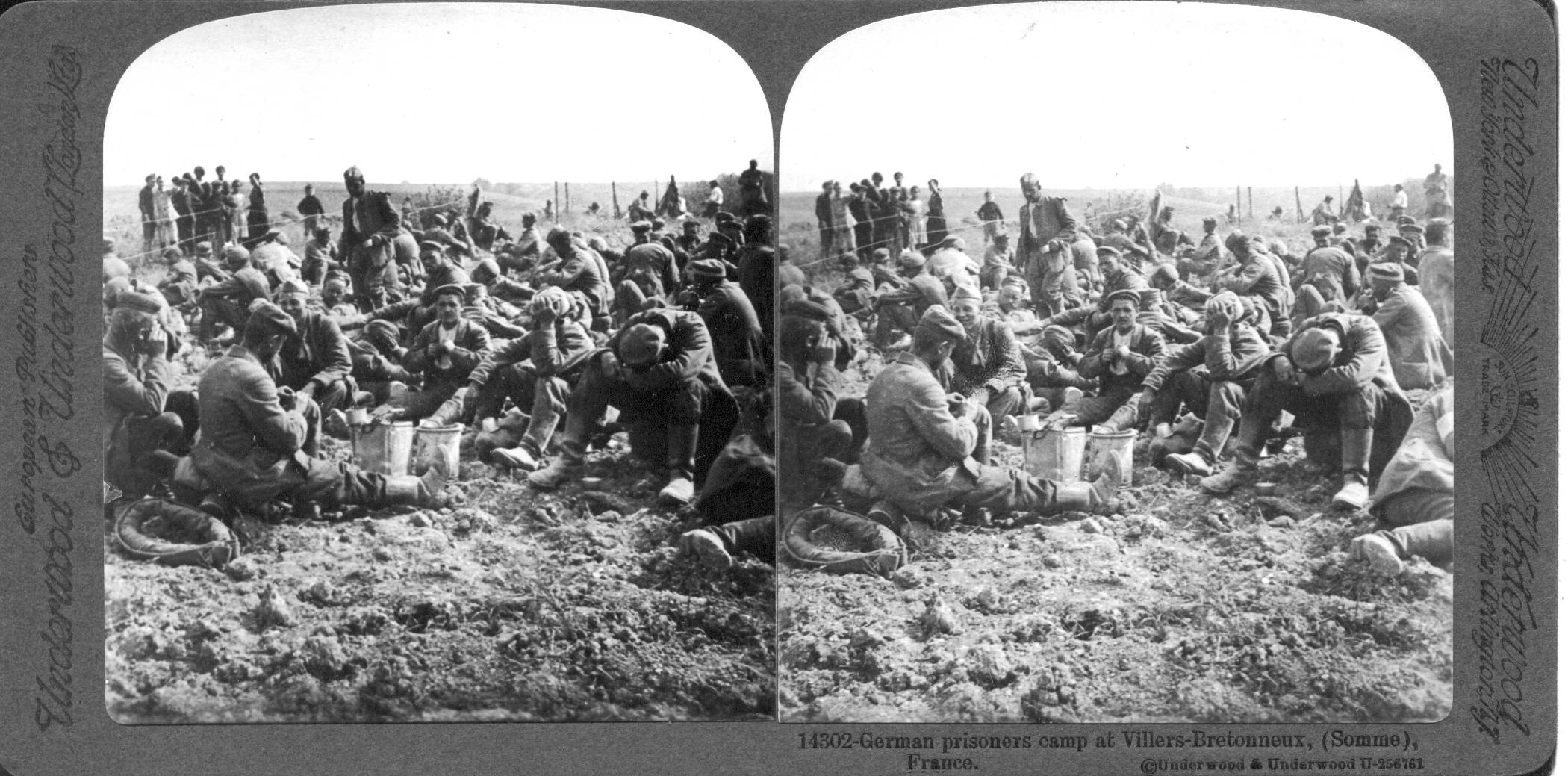 German prisoners camp at Villers-Bretonneux, (Somme), France