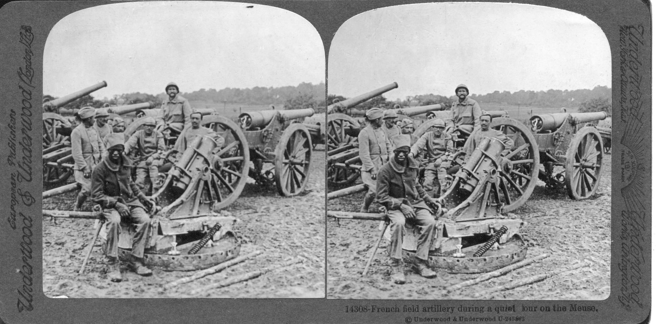 French field artillery during a quiet hour on the Meuse