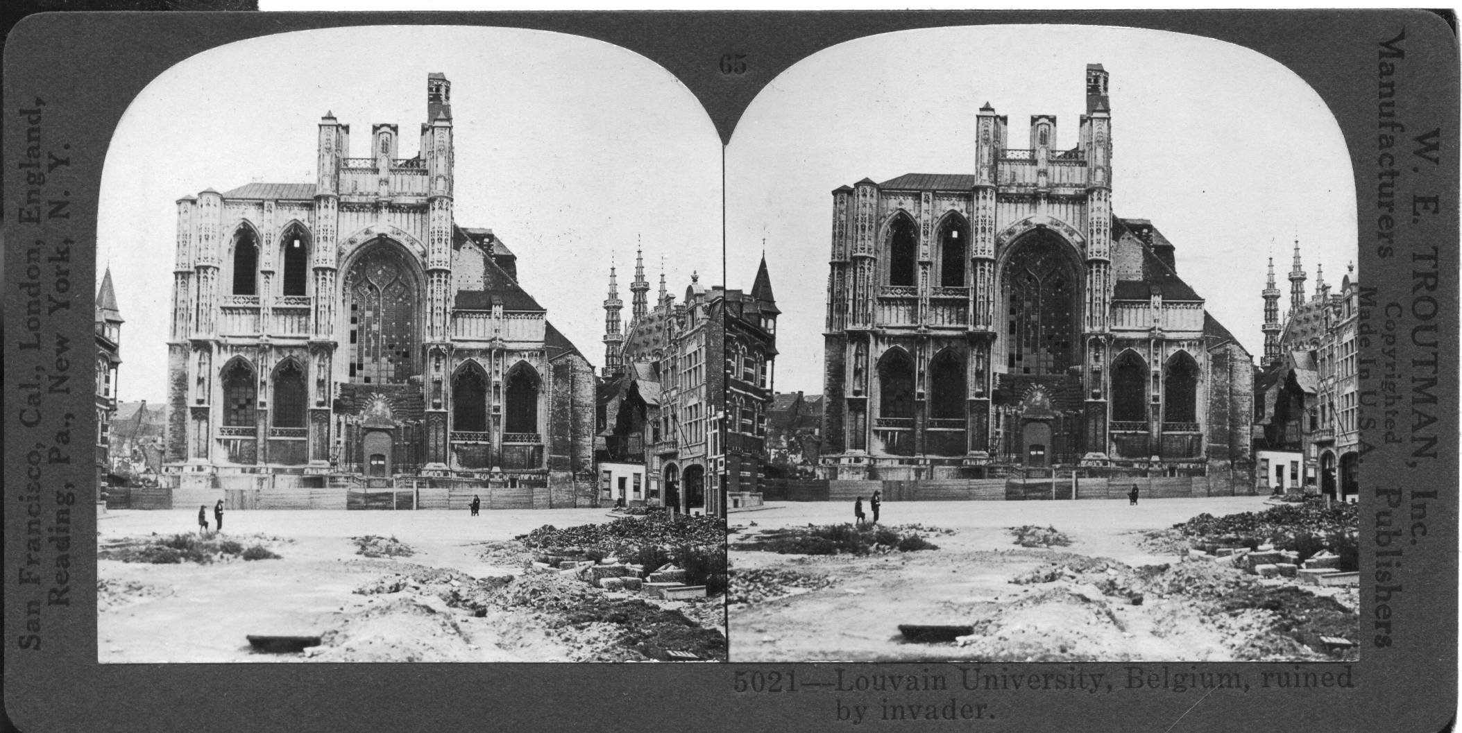 Louvain University, Belgium, ruined by invader
