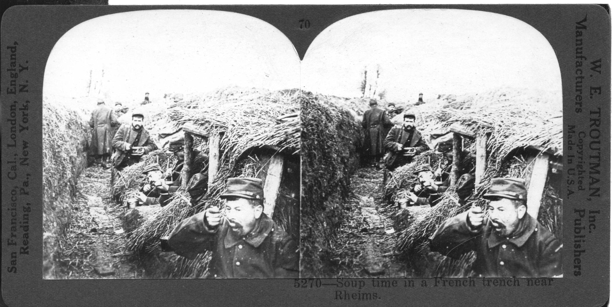 Soup time in a French trench near Rheims