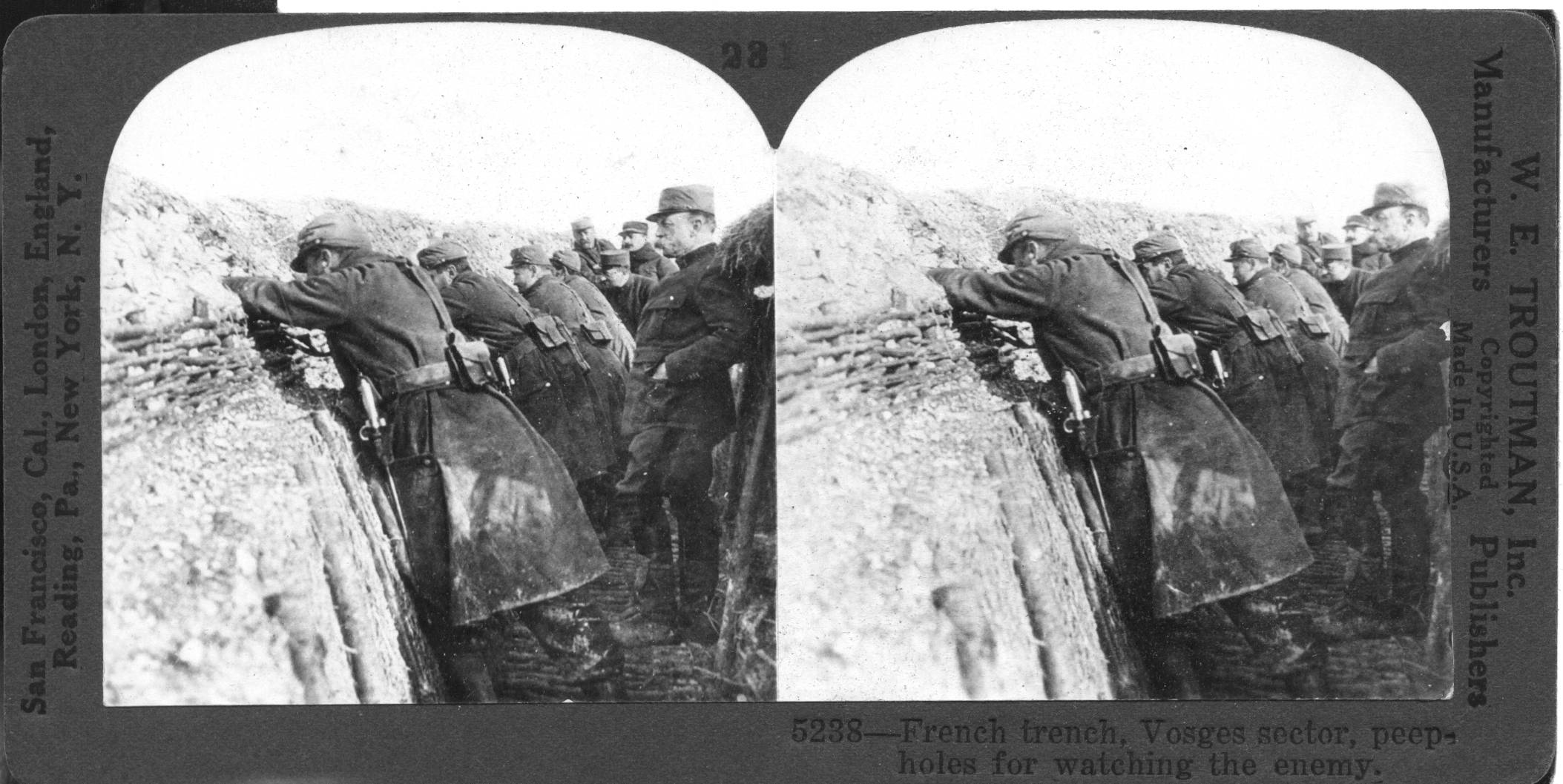 French trench, Vosges sector, peepholes for watching the enemy