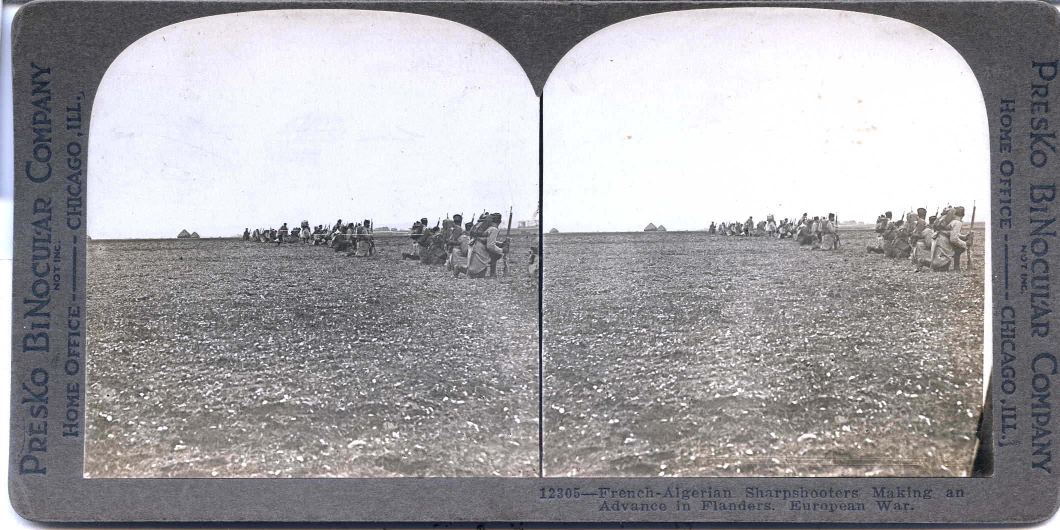 French-Algerian Sharpshooters Making an Advance in Flanders. European War