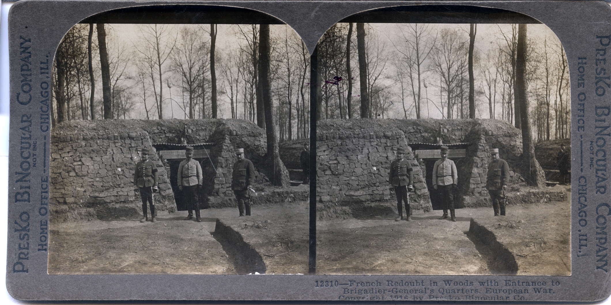French Redoubt in Woods with Entrance to Brigadier-General's Quarters. European War