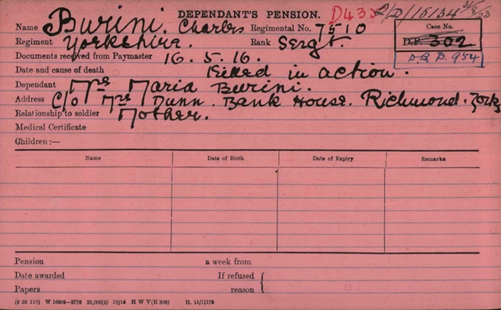 Pension Card from The Western Front Association digital archive on Fold3 by Ancestry