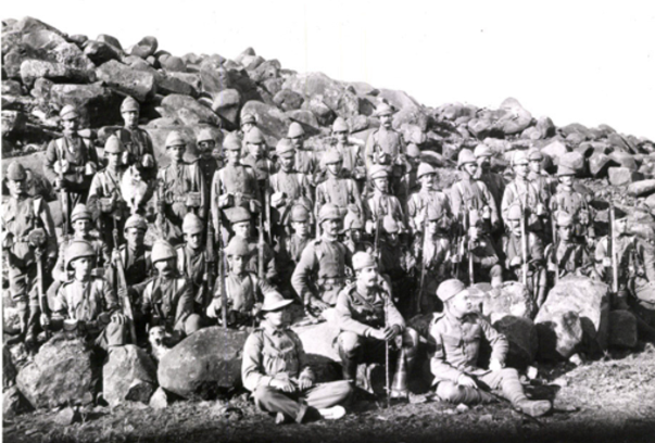 Soldiers of The Cameronians (Scottish Rifles) in South Africa, c1901. From the National Army Museum Collection