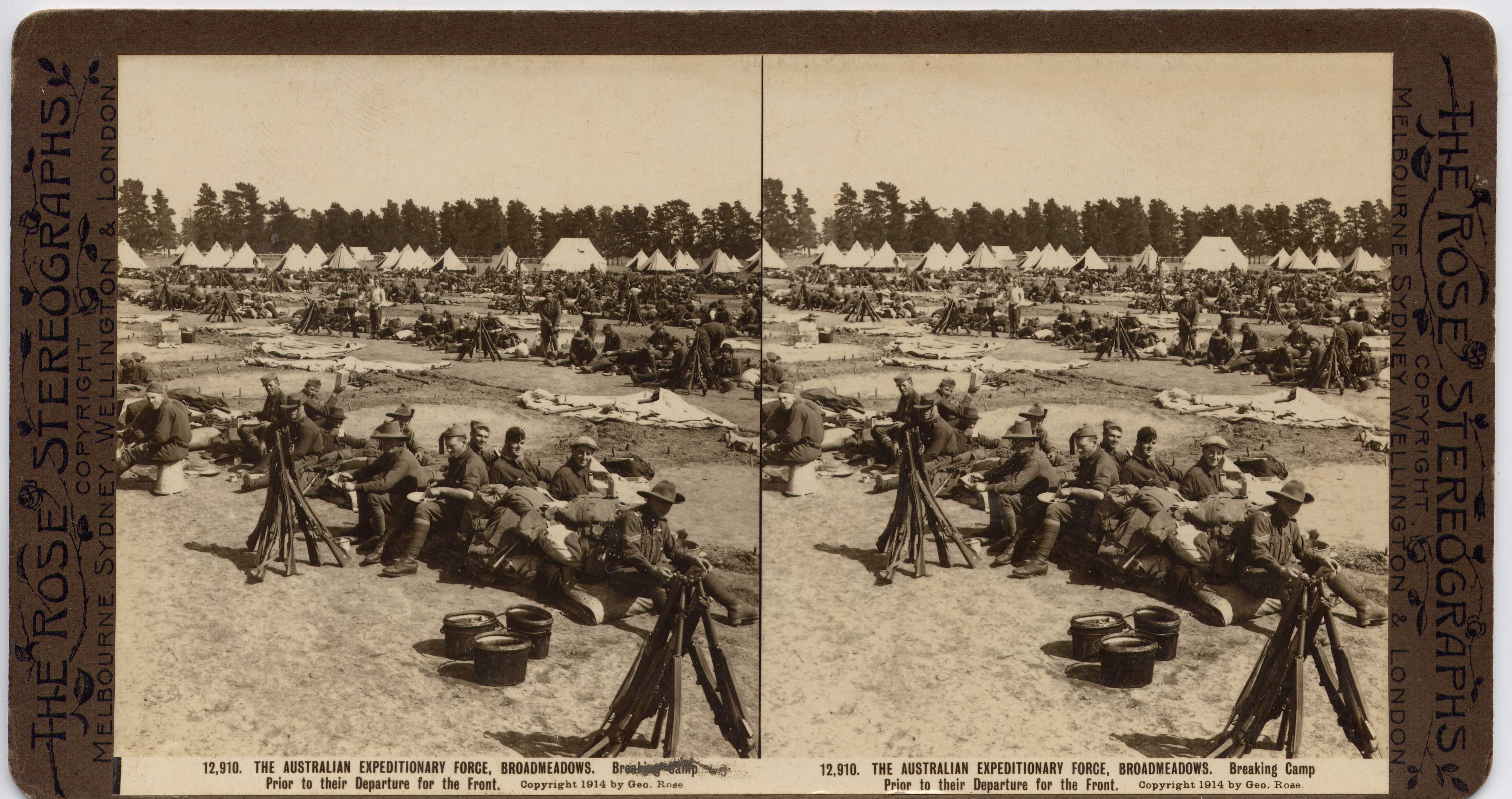 THE AUSTRALIAN EXPEDITIONARY FORCE, Broadmeadows. Breaking Camp in Their Departure for the Front.