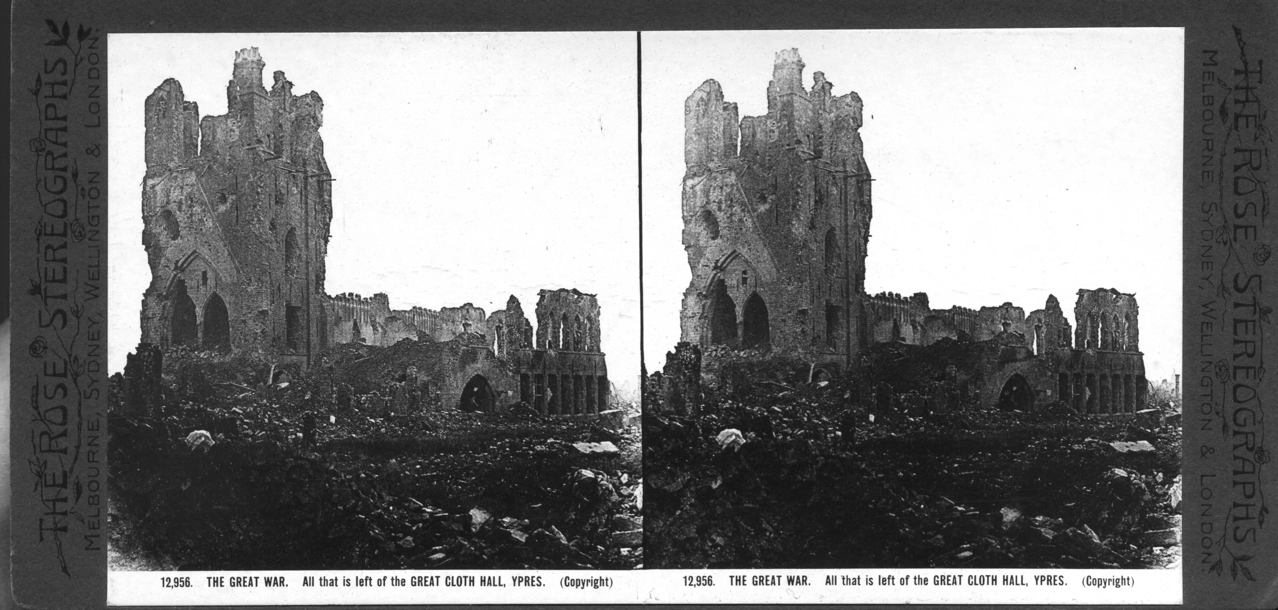 THE GREAT WAR. All that is left of the GREAT CLOTH HALL, YPRES.