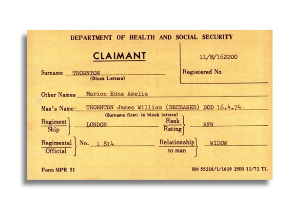 Pension Card from The Western Front Association archive on Fold3 by Ancestry