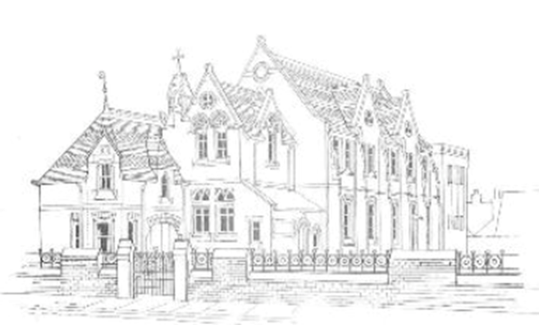 The original school in Anfield These drawings were the school Christmas card for the 1979 centenary
