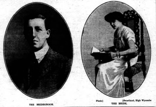 Bridegroom and Bride as featured in the South Bucks Standard 25 September 1913.