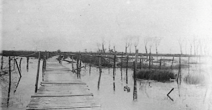 View of the flooding in Ramskapelle
