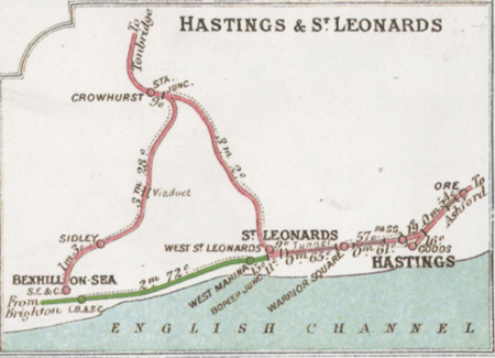Rail lines into Hastings at the end of the 19th century