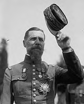 General Henri Gouraud, commander of the French Fourth Army, shown here wearing the US Army Distinguished Service Medal over his right breast pocket.