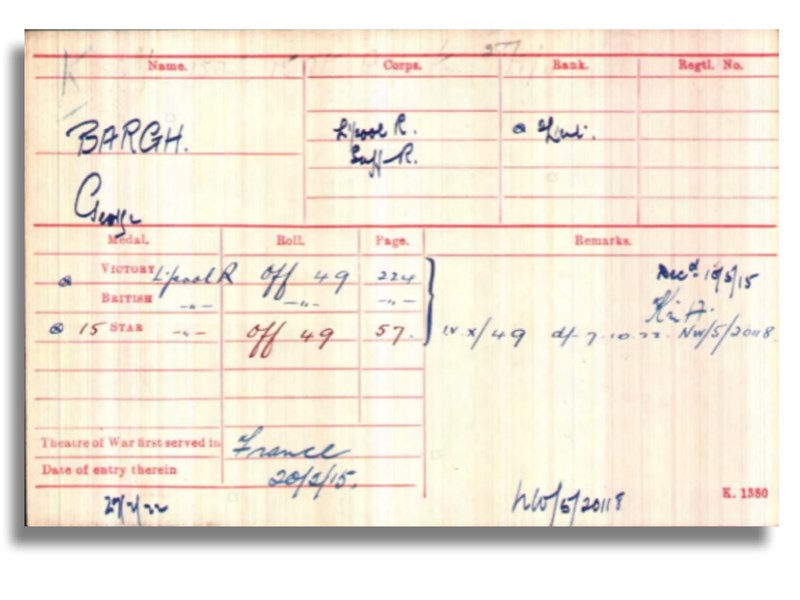 Pension card from The Western Front Association digital archive on Fold3 by Ancestrty