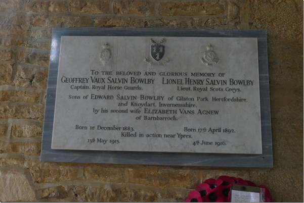 The Memorial On The Wall Above The Two Brothers’ Crosses.