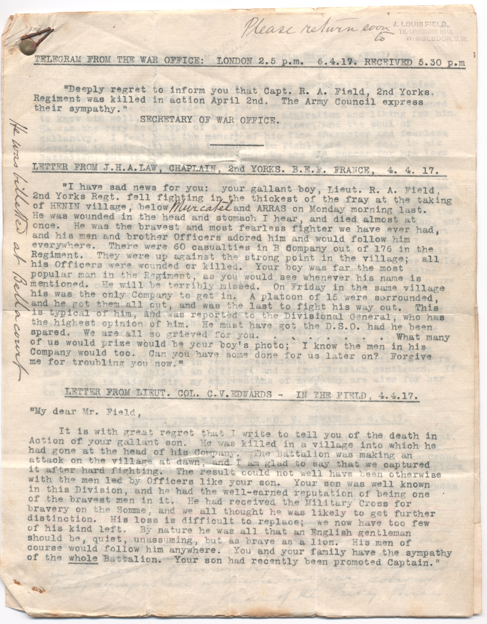 Robert Alister Field Page 1