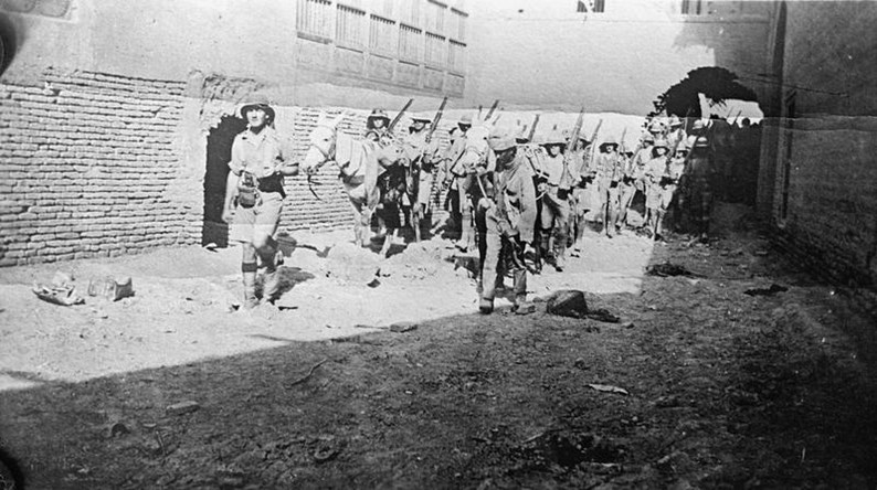 Recapture Of Kut Al Amarah, 24 February 1917. British Infantry Marching Through. Image IWM Q 25224